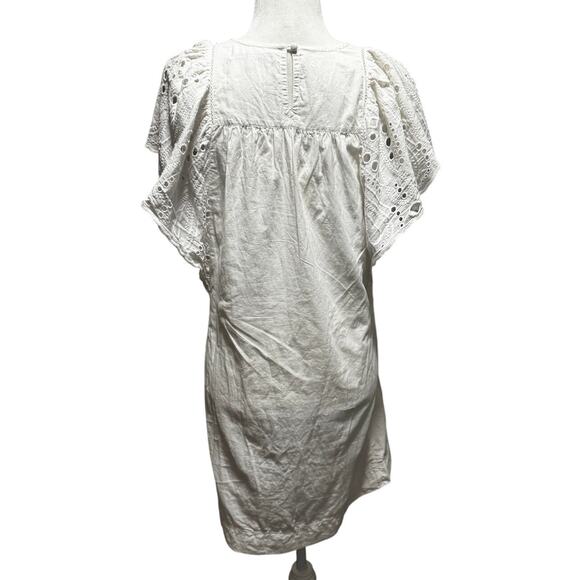 La Fée Maraboutée White Flutter Sleeve Dress, FR 38 (US M) - Picture 6 of 7